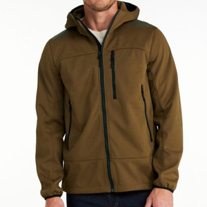 เสื้อแจ็คเก็ตผู้ชายสีน้ำตาลแบบมีฮู้ด ผ้า softshell กันน้ำ ซิปด้านหน้า เหมาะสำหรับใส่กลางแจ้งในฤดูใบไม้ร่วง ทรงปกติ มีกระเป๋า - Product Image 6