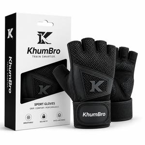 KhumBro Professional Gym Half Finger <b>Weight</b> Lifting <b>Gloves</b> Microfiber Palm Adjustable Wrist Strap High-quality Unisex Custom - Product Image 1