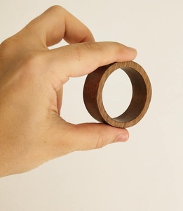 Anillos de Servilleta de Madera Redondos Estilo Wabi Sabi, Decoración de Mesa de 5 cm, Accesorios de Boda Hechos a Mano y Duraderos - Product Image 1