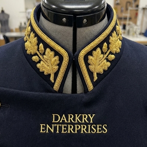 Bespoke Hand Gold Bullion Embroidery Royal Blue Velvet <b>Collar</b> and Chest Piece Custom Manufacturer Embroidery Service - Product Image 2