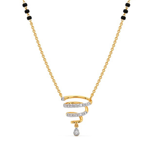 Collier Mangalsutra en diamant avec motif serpent en spirale - Product Image 1