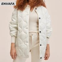 Veste matelassée décontractée pour femme, style printemps, col rond, manches longues, épaisse, vente en gros