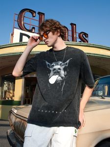 Camiseta Oversize para Hombre, Hombros Caídos, Corte Holgado, Lavado, Manga Corta, Algodón, Estilo Urbano, Casual, Top Holgado para Hombre - Product Image 2