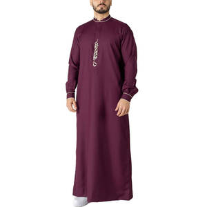 Kaftán Thobe Musulmán para Hombre, Ropa Formal Islámica de Manga Larga, Color Sólido Degradado, Moda 2026, Venta al Por Mayor - Product Image 1