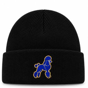 Bonnet noir personnalisé Sigma Gamma Rho pour femmes, avec logo Poodle brodé, pour sororité grecque SGRho, bonnet d'hiver tricoté à revers, chaud et tendance - Product Image 1