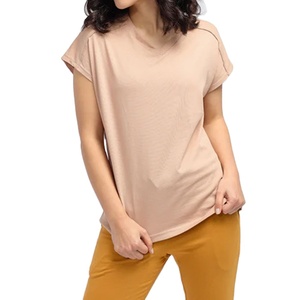Camiseta Clásica de Cuello Redondo y Manga Corta para Mujer, 100% Algodón, Diseño Sólido, Corte Regular, Ligera, de Secado Rápido, Transpirable y Ecológica - Product Image 1