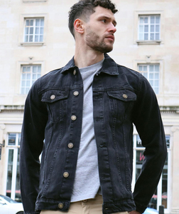 Chaqueta Vaquera Vintage para Hombre con Logotipo Personalizado de Última Moda, Tejido Vaquero Ligero y Transpirable, Botones Bordados, Ecológica - Product Image 6