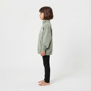เสื้อฮู้ดดี้เด็กแบบ unisex และเสื้อสเวตเชิ้ตแบบซิปครึ่งตัว ทรงหลวม สีเขียวเซจ สำหรับเด็ก unisex - Product Image 6