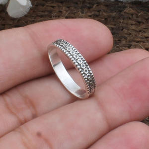 Anillo de Plata de Ley 925 al por Mayor, Estilo Vintage, Acabado Oxidado Antiguo, Anillo de Boda con Flores para Mujer, Joyería Fina a Precio de Fábrica - Product Image 5