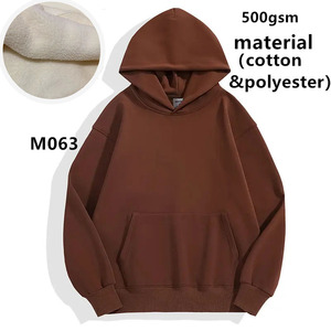 Wholesale Customized Men's Women's Solid Cotton Plush Lined Hoodie Universal Heavyweight Pullover with Logo for Winter Season - Product Image 1