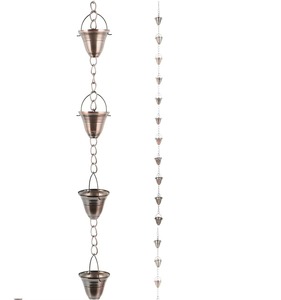 Cadena de Lluvia Metálica de Diseño para Exteriores, Cadena de Drenaje de Agua Colgante Elegante para Canaletas de Techo - Product Image 2