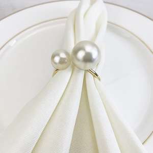 Juego de Servilleteros Clásicos con Perlas, Diseño Metálico Elegante, Ecológico y Duradero para Decoración de Mesa de Comedor y Camping - Product Image 4