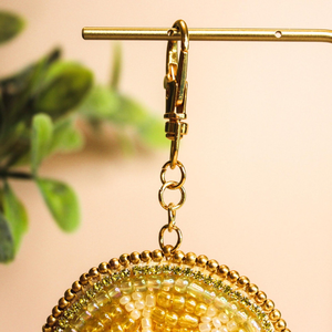 Llavero con Cuentas de Cristal Brillantes en Forma de Rodaja de Limón, Ecológico, Impermeable, Duradero, Bonito Adorno para Bolsos, Carteras y Regalos - Product Image 6