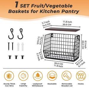 Panier de rangement en métal robuste, organisateur multifonctionnel pour garage, garde-manger - Product Image 4