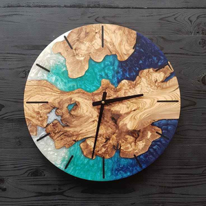 NEW DESIGN <b>WOODEN</b> EPOXY CLOCK RESIN WALL CLOCK <b>TRIANGLE</b> SHAPE CLOCK - Product Image 4
