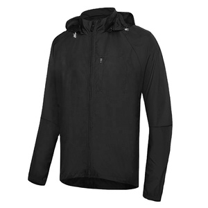 OEM Wholesale <b>Men's</b> Summer <b>Thin</b> Waterproof Canvas Windbreaker <b>Jacket</b> Custom Coated Hooded Running Outdoor <b>Jacket</b> - Product Image 1