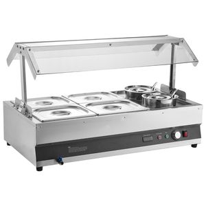 Scaldavivande Elettrico Commerciale in Acciaio Inossidabile 6.34QT per Pentole e Teglie da 1/2, Regolabile 86~185 Fahrenheit, Attrezzatura per Mantenimento e Riscaldamento - Product Image 1