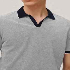 Polo pour homme, tenue de bureau élégante, tissu texturé élégant, confortable et adapté au bureau, look professionnel décontracté - Product Image 4