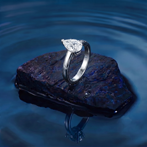 Anillo de compromiso solitario con diamante cultivado en laboratorio, oro blanco, elegante anillo nupcial, joyería fina de lujo, regalo para mujer - Product Image 5
