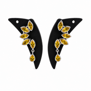 Wholesale Oxidized Silver Gold-Plated German Silver <b>Stud</b> <b>Earrings</b> Topaz Bezel Setting Trendy Women's Jewelry Gift Direct Factory - Product Image 1