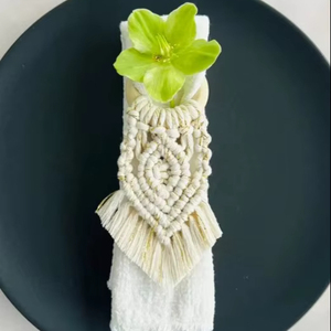 Juego de Anillos para Servilletas de Macramé – Decoración Boho para Mesa de Boda - Product Image 1
