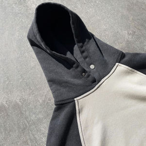 Men Drop Shoulder <b>Hoodie</b> Heavyweight Cotton Blend Hooded Sweatshirt Relaxed Fit Streetwear Casual Everyday Fashion Wear - Product Image 3