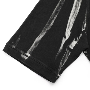 <b>Men's</b> Oversized <b>Tie</b>-Dye Short Sleeve T-Shirt O-Neck Knitted Street Style <b>Black</b> White Pattern Regular Fit - Product Image 2