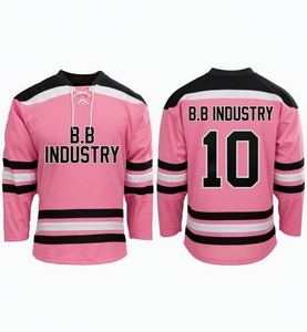 เสื้อฮอกกี้น้ำแข็งสีขาวกรมท่าแดงแบบคลาสสิกสั่งทำพิเศษจาก B.B Industry คอเชือกผูกแบบหนา ขนาดใหญ่ พรีเมียม ระบายอากาศได้ดี ผลิตด้วยเทคนิค Sublimation - Product Image 4