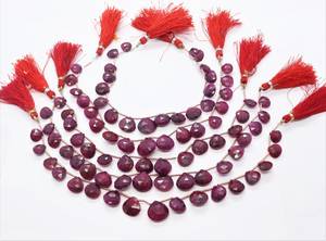 Perles de rubis corindon AAA en forme de cœur, perles de rubis facettées en forme de cœur, briolettes de rubis facettées, perles de rubis en forme de cœur de 10 à 13 mm - Product Image 5