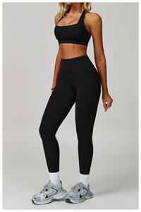 Women's Custom Logo <b>Cross</b> Back Yoga Bra and <b>Top</b> Set Sexy Fitness Apparel for Running Wholesale New Design Yoga Wear - Product Image 5
