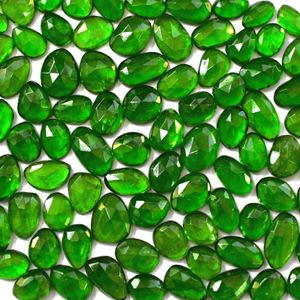Natürlicher Chromdiopsid im Rosenschliff, lose Edelsteine in Freiform, polierte Cabochons für Schmuckherstellung, Großhandel - Product Image 2