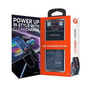 ClearCharge XL 20000mAh Power Bank Trasparente PD ad Alta Capacità, Caricabatterie da Viaggio e Stazione di Ricarica Portatile - Product Image 6