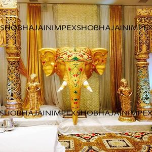 Statues de têtes d'éléphants pour la décoration de mariage - Product Image 3