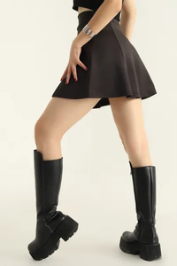 Jupes décontractées pour femmes, nouvelle collection, élégantes, haute performance, prix abordable, 100 % polyester, séchage rapide, anti-plis, mini, coupe trapèze, taille naturelle - Product Image 4