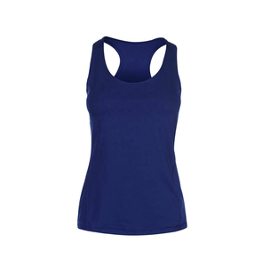 Women's Sleeveless Sporty Knitted Cotton Tank <b>Top</b> Breathable Quick Dry Solid Pattern O-Neck Summer Workout Wear - Product Image 3