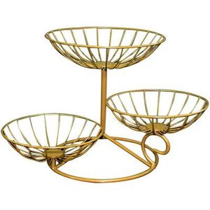 Modern 2 Tier <b>Kitchen</b> Fruit Storage Basket <b>Vegetable</b> <b>Rack</b> Luxury Design for home decor centerpiece - Product Image 3