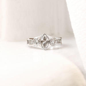 แหวนทอง14K ประดับเพชรสำหรับงานหมั้นของผู้หญิงสร้างจากแล็บเพื่องานหมั้น - Product Image 1