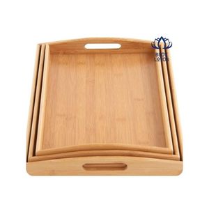 PREMIUM QUALITY Bamboo Serving Tray Hygienic Finish Strong <b>Material</b> Perfect for Serving Food and Storage - Product Image 1