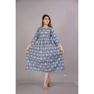 AARTI FASHION ชุดสูทลำลองสำหรับทุกวัน เอวสม็อคระบายอากาศได้ดี สไตล์เรียบง่าย ทรงเอไลน์ ผ้าทอ - Product Image 1