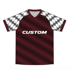 Maillot de football personnalisé pour hommes, respirant, à manches courtes, sublimation intégrale, tenue d'équipe sportive, entraînement - Product Image 1