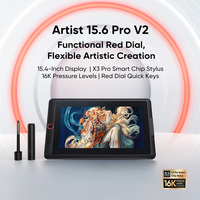 Tablette graphique XPPenArtist 15.6 ProV2, stylet X3 Pro, verre anti-reflet, prise en charge de l'inclinaison, cadran rouge et 8 touches de raccourci