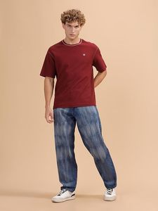 Pantalones Vaqueros de Mezclilla para Hombre, Ecológicos, 100% Algodón, Cintura Media, Corte Holgado, Pierna Ancha, Lavados, Azul Medio, Casuales, Largos - Product Image 5