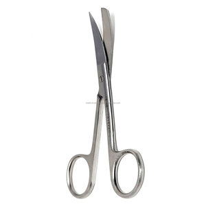 Ciseaux chirurgicaux manuels réutilisables en acier inoxydable de qualité supérieure, durables, de 4,5 pouces, à lame incurvée et tranchante, OEM ODM, meilleur fournisseur - Product Image 2