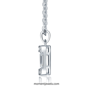 Collier pendentif en argent sterling 925 avec moissanite pour femme, étanche, inaltérable, géométrique carré, bijou ras-du-cou - Product Image 3