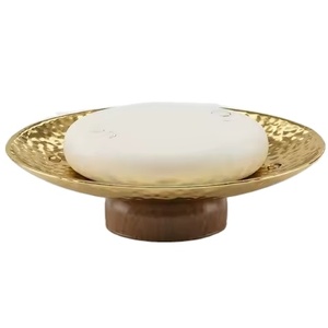 Hammered Golden Metal <b>Soap</b> <b>Dish</b> Elegant Finish Oval <b>Soap</b> <b>Holder</b> Bathroom Accessory For Home Hotel Use <b>Soap</b> <b>Dish</b> - Product Image 1