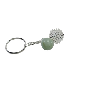 Llavero de cristal de alta calidad, aventurina verde, zafiro envuelto en alambre, llavero de piedra natural, regalos para mujeres. - Product Image 5
