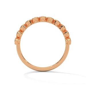 Anillo de Joyería Fina en Oro Rosa con Diamantes de Corte Esmeralda Cultivados en Laboratorio, Elegante Regalo de Aniversario de Bodas para Mujer - Product Image 1