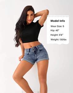 Shorts para mujer, shorts vaqueros vintage personalizados para mujer, corte regular, cintura media, transpirables, pantalones cortos de verano, ropa informal de calle. - Product Image 4