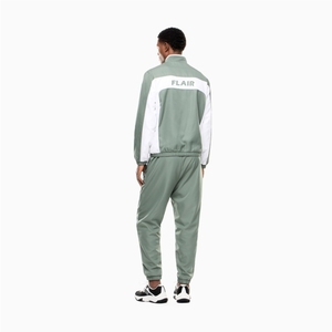 Light Green With <b>White</b> <b>Panel</b> Cotton Fleece Solid Tracksuit for Men - Product Image 3