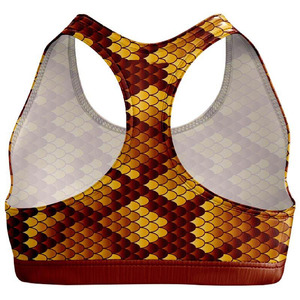 Sujetador deportivo cómodo para mujer con sublimación, personalizable con estampado, para yoga, ejercicio atlético, espalda cruzada, con almohadillas extraíbles, fitness - Product Image 3